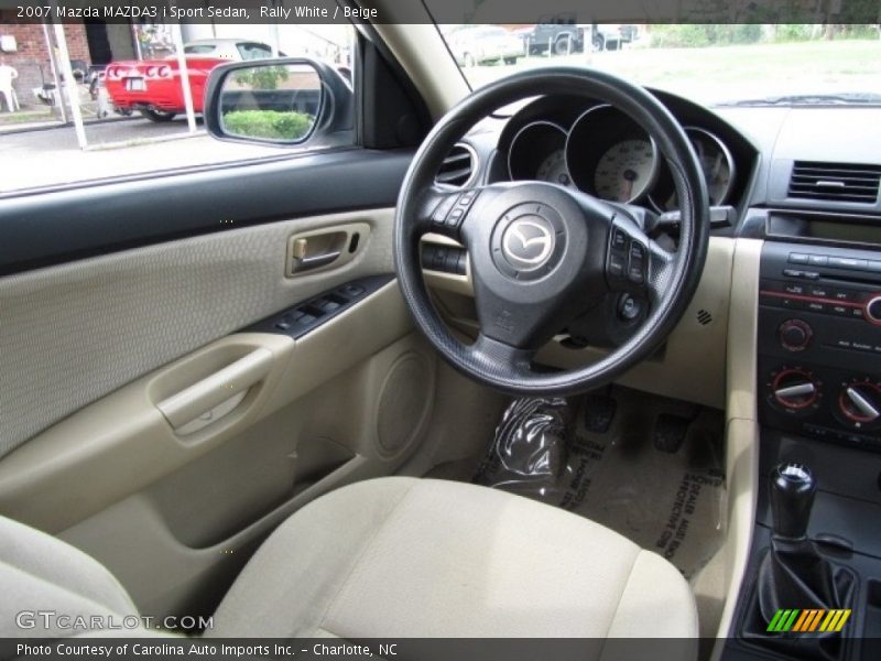 Rally White / Beige 2007 Mazda MAZDA3 i Sport Sedan