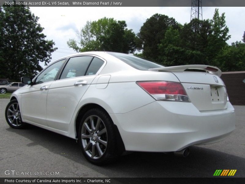 White Diamond Pearl / Ivory 2008 Honda Accord EX-L V6 Sedan