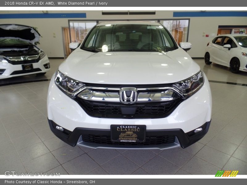 White Diamond Pearl / Ivory 2018 Honda CR-V EX AWD