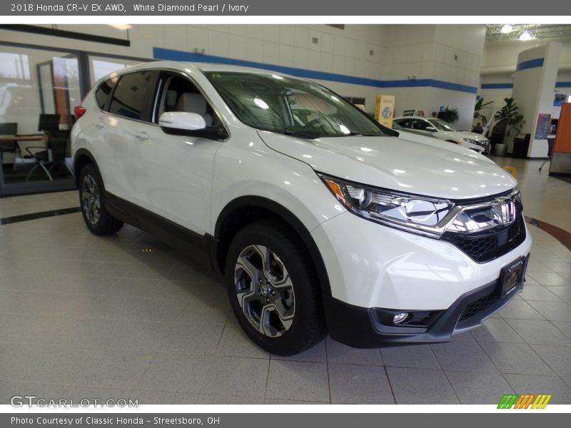 White Diamond Pearl / Ivory 2018 Honda CR-V EX AWD