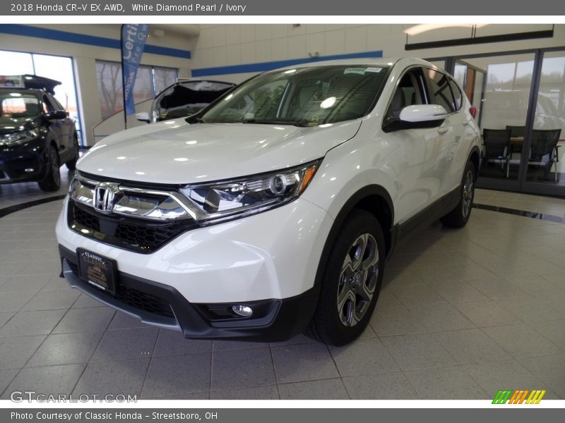 White Diamond Pearl / Ivory 2018 Honda CR-V EX AWD