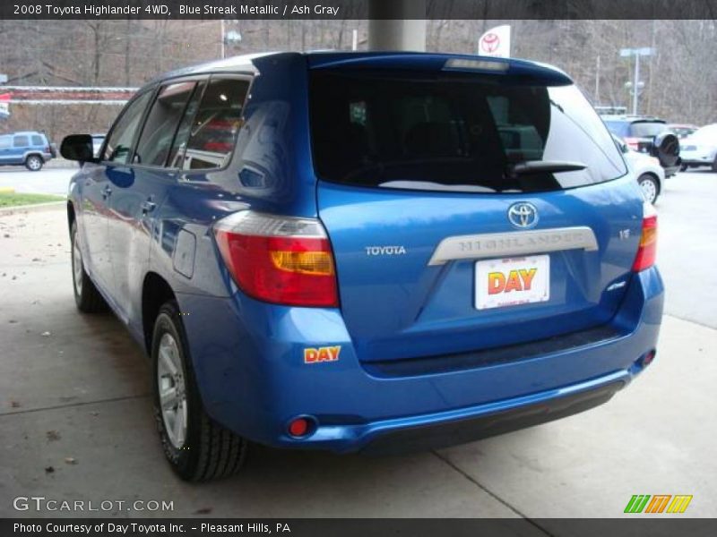 Blue Streak Metallic / Ash Gray 2008 Toyota Highlander 4WD