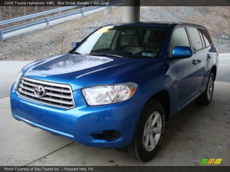 Blue Streak Metallic / Ash Gray 2008 Toyota Highlander 4WD