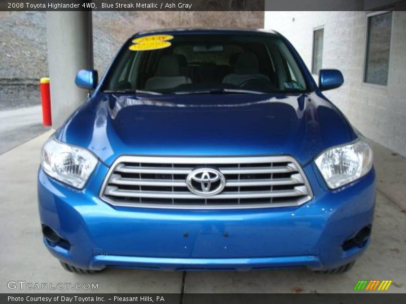 Blue Streak Metallic / Ash Gray 2008 Toyota Highlander 4WD