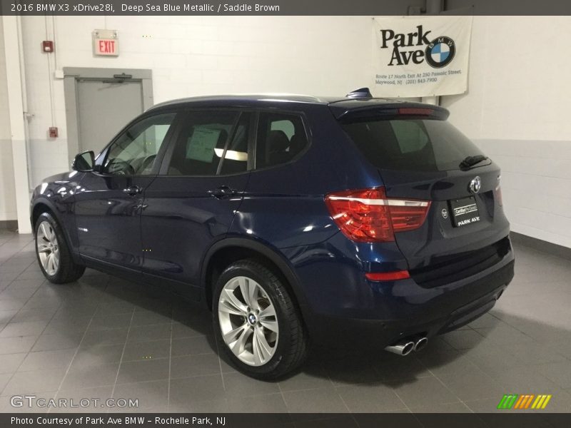Deep Sea Blue Metallic / Saddle Brown 2016 BMW X3 xDrive28i