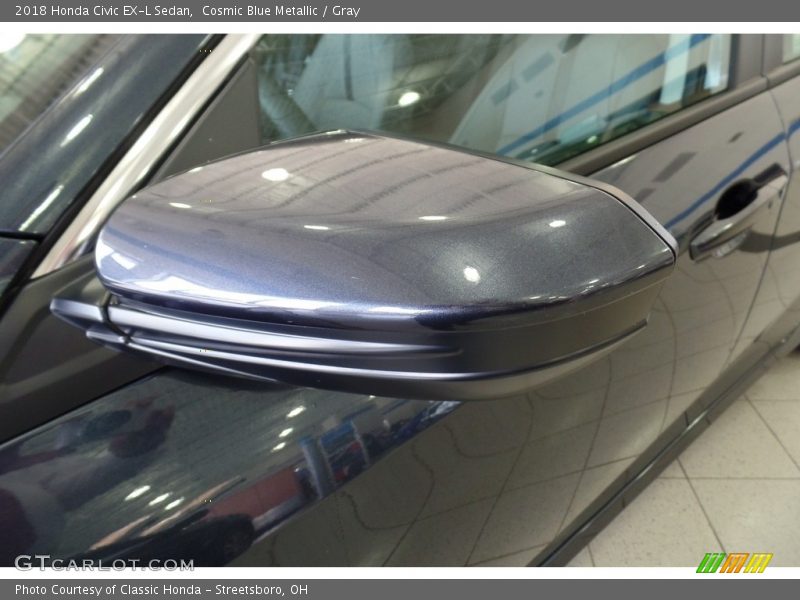 Cosmic Blue Metallic / Gray 2018 Honda Civic EX-L Sedan