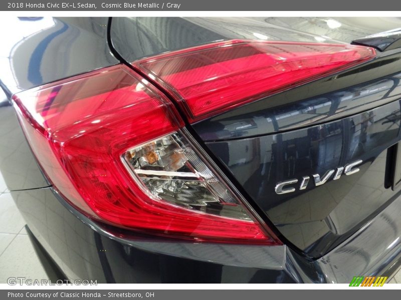 Cosmic Blue Metallic / Gray 2018 Honda Civic EX-L Sedan
