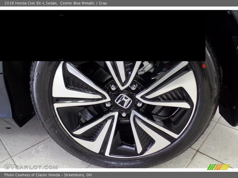 Cosmic Blue Metallic / Gray 2018 Honda Civic EX-L Sedan