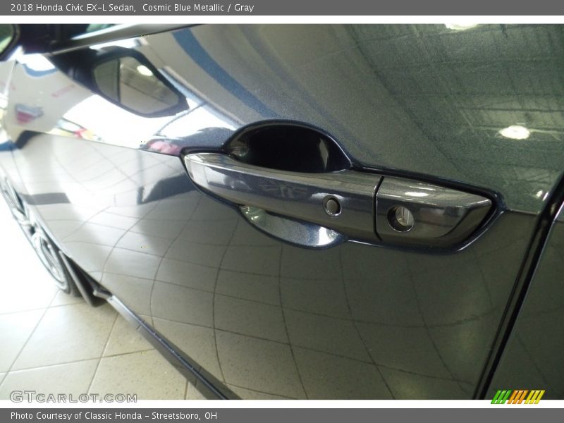 Cosmic Blue Metallic / Gray 2018 Honda Civic EX-L Sedan