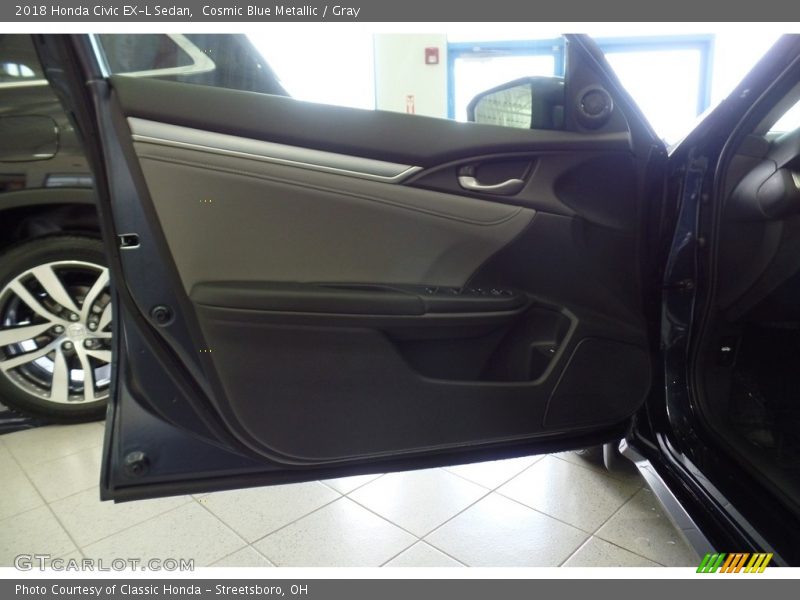 Cosmic Blue Metallic / Gray 2018 Honda Civic EX-L Sedan