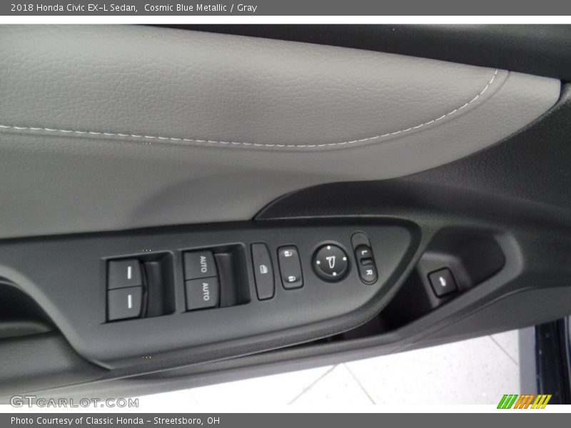 Cosmic Blue Metallic / Gray 2018 Honda Civic EX-L Sedan