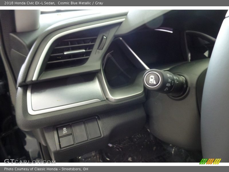 Cosmic Blue Metallic / Gray 2018 Honda Civic EX-L Sedan