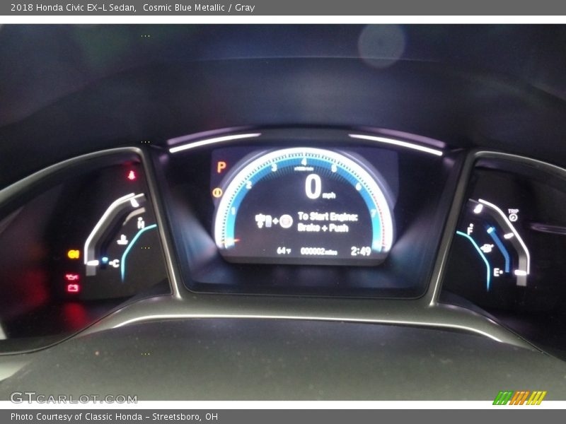 Cosmic Blue Metallic / Gray 2018 Honda Civic EX-L Sedan