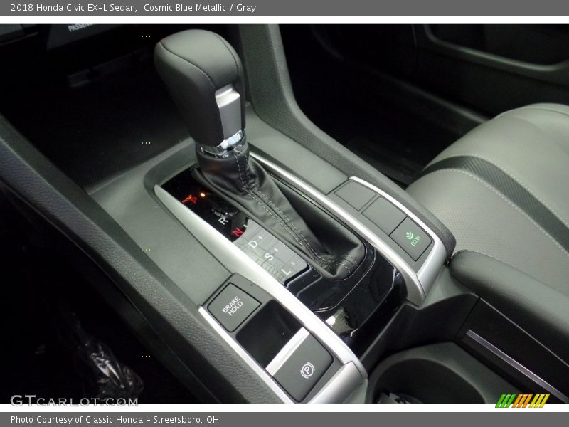 Cosmic Blue Metallic / Gray 2018 Honda Civic EX-L Sedan