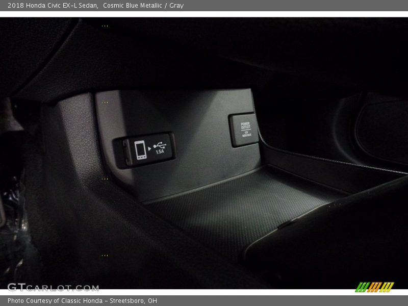Cosmic Blue Metallic / Gray 2018 Honda Civic EX-L Sedan