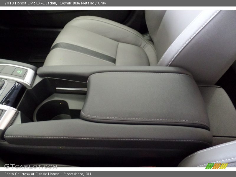 Cosmic Blue Metallic / Gray 2018 Honda Civic EX-L Sedan