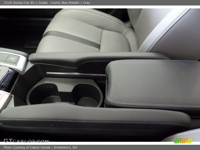Cosmic Blue Metallic / Gray 2018 Honda Civic EX-L Sedan