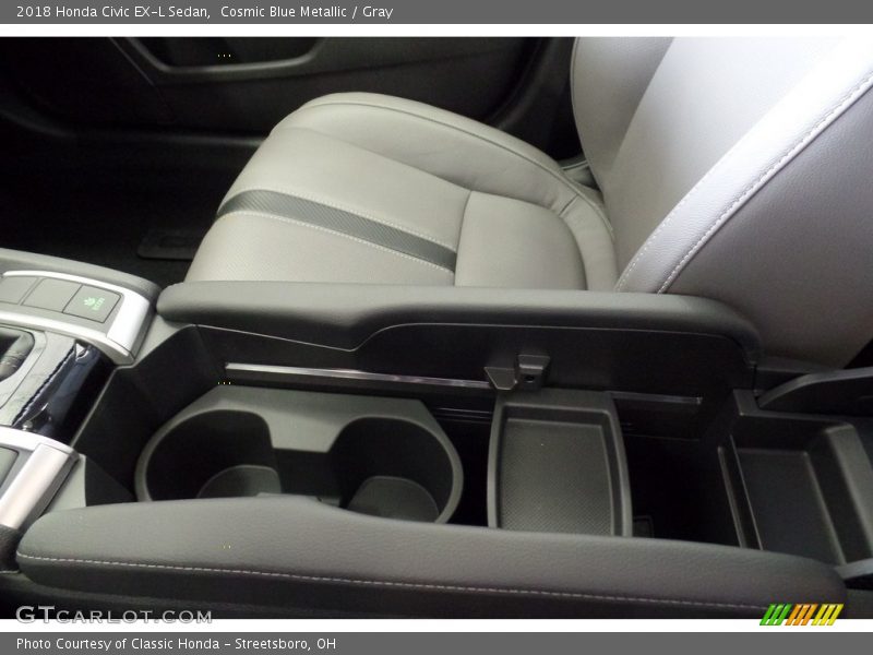 Cosmic Blue Metallic / Gray 2018 Honda Civic EX-L Sedan