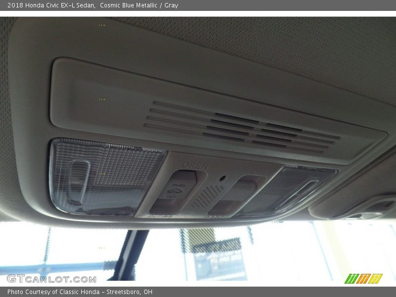 Cosmic Blue Metallic / Gray 2018 Honda Civic EX-L Sedan