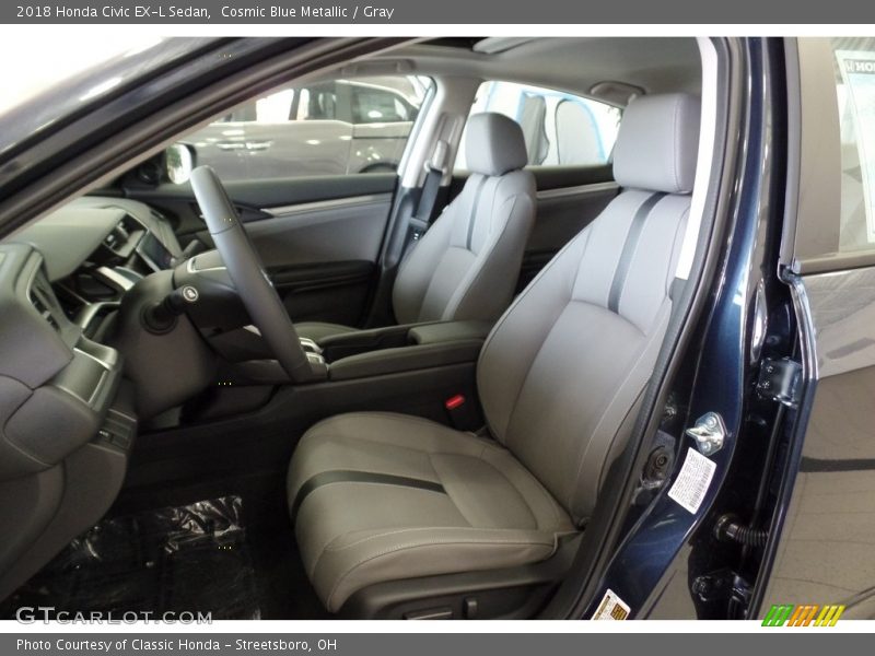 Cosmic Blue Metallic / Gray 2018 Honda Civic EX-L Sedan