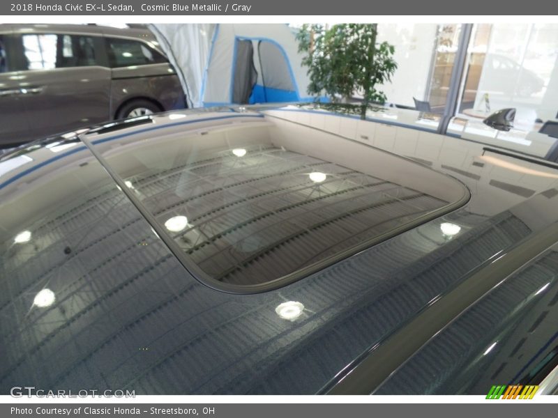 Cosmic Blue Metallic / Gray 2018 Honda Civic EX-L Sedan