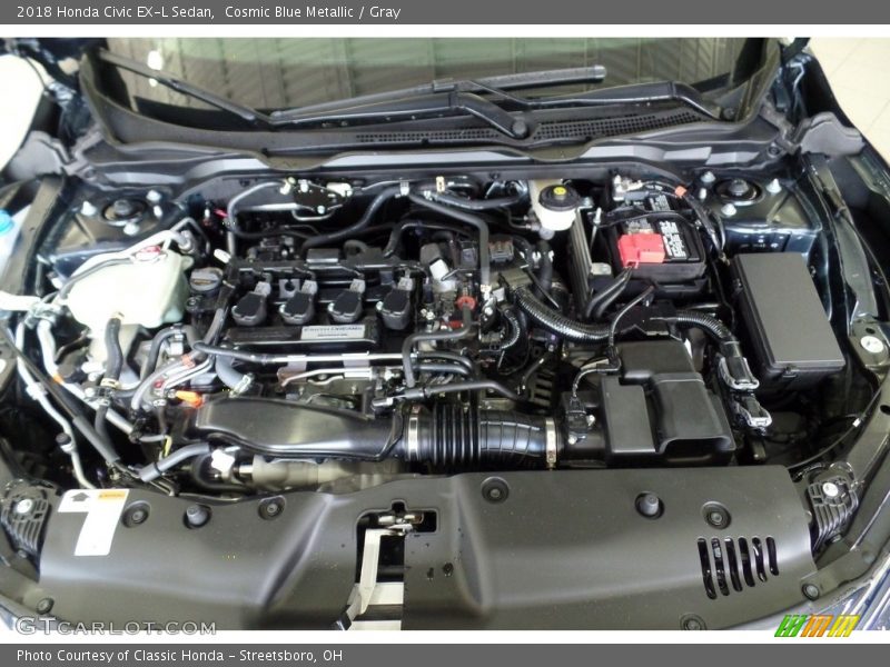 Cosmic Blue Metallic / Gray 2018 Honda Civic EX-L Sedan