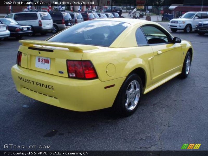 Zinc Yellow / Dark Charcoal 2002 Ford Mustang V6 Coupe