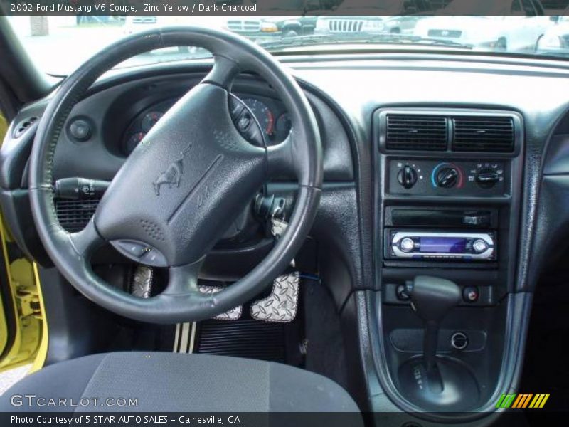 Zinc Yellow / Dark Charcoal 2002 Ford Mustang V6 Coupe