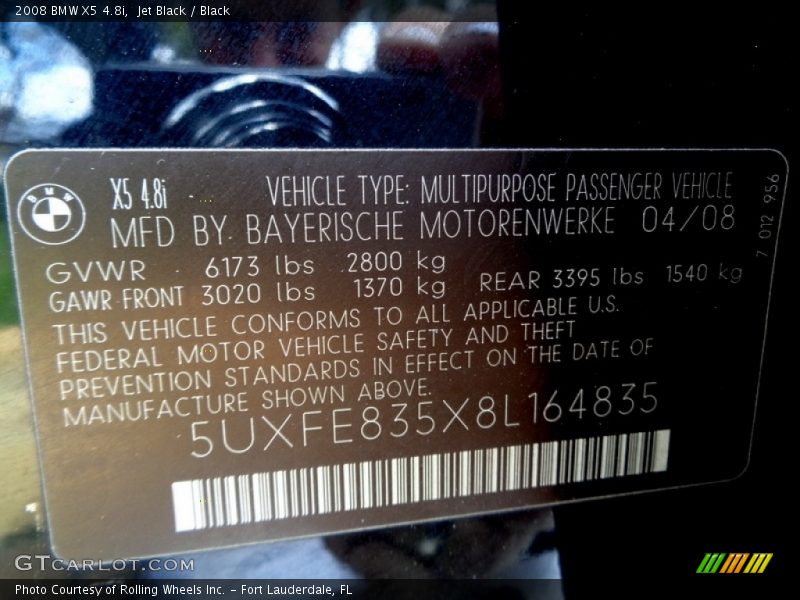 Jet Black / Black 2008 BMW X5 4.8i