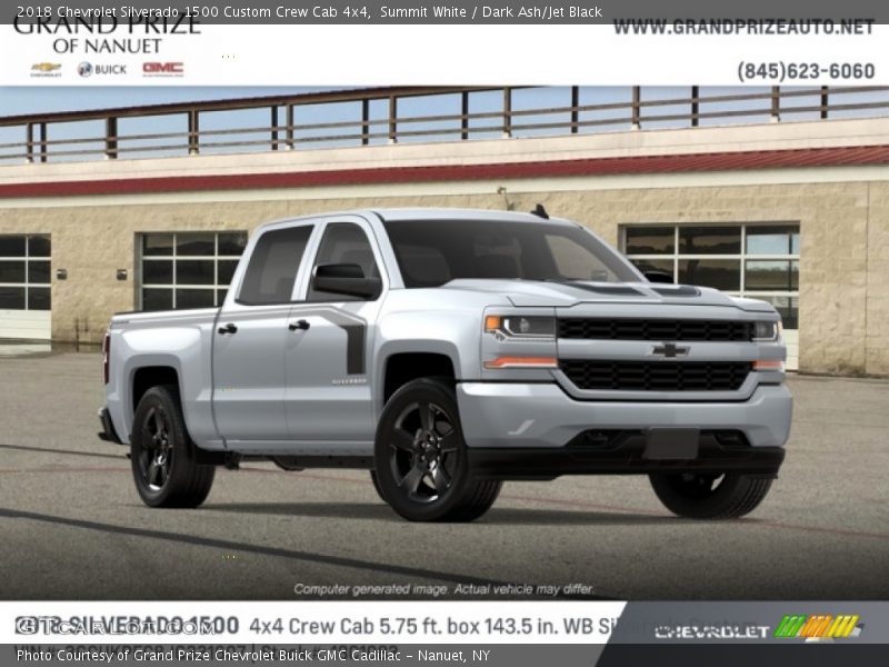 Summit White / Dark Ash/Jet Black 2018 Chevrolet Silverado 1500 Custom Crew Cab 4x4