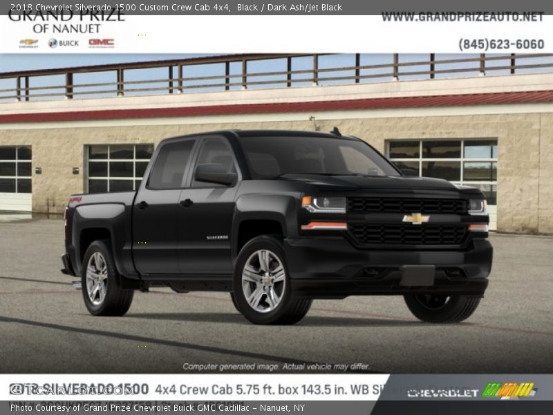 Black / Dark Ash/Jet Black 2018 Chevrolet Silverado 1500 Custom Crew Cab 4x4