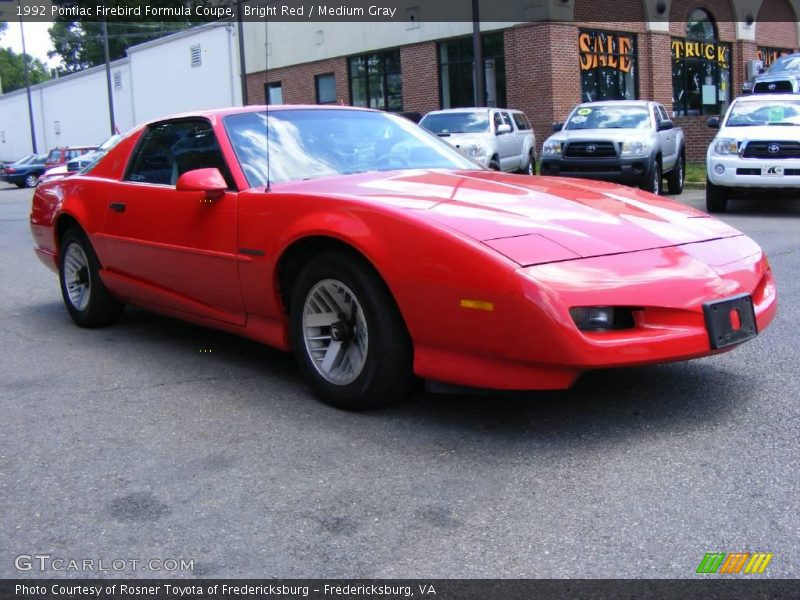 Bright Red / Medium Gray 1992 Pontiac Firebird Formula Coupe