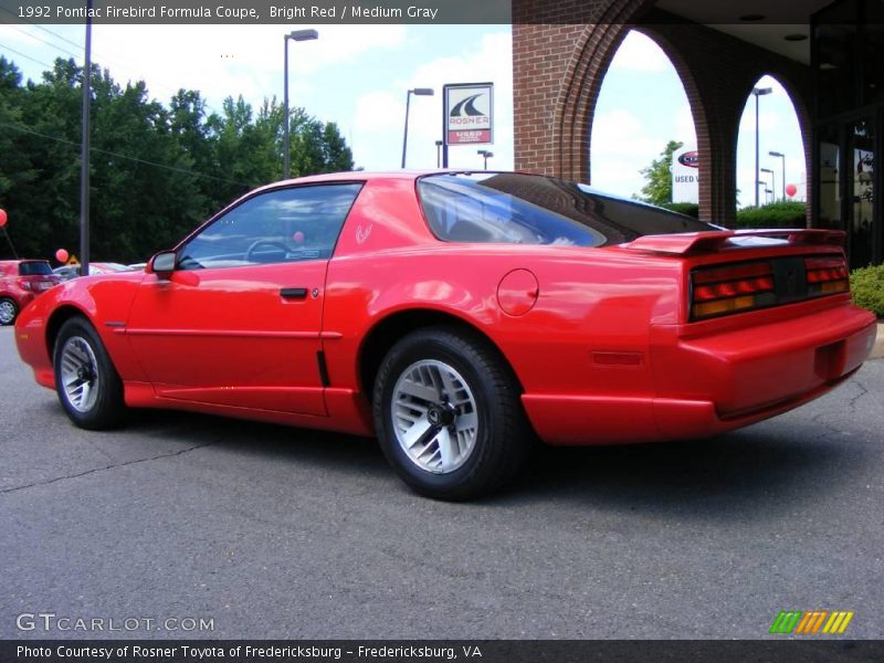 Bright Red / Medium Gray 1992 Pontiac Firebird Formula Coupe