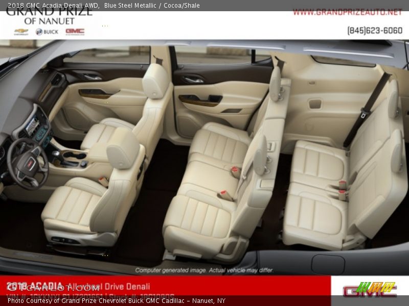 Blue Steel Metallic / Cocoa/Shale 2018 GMC Acadia Denali AWD