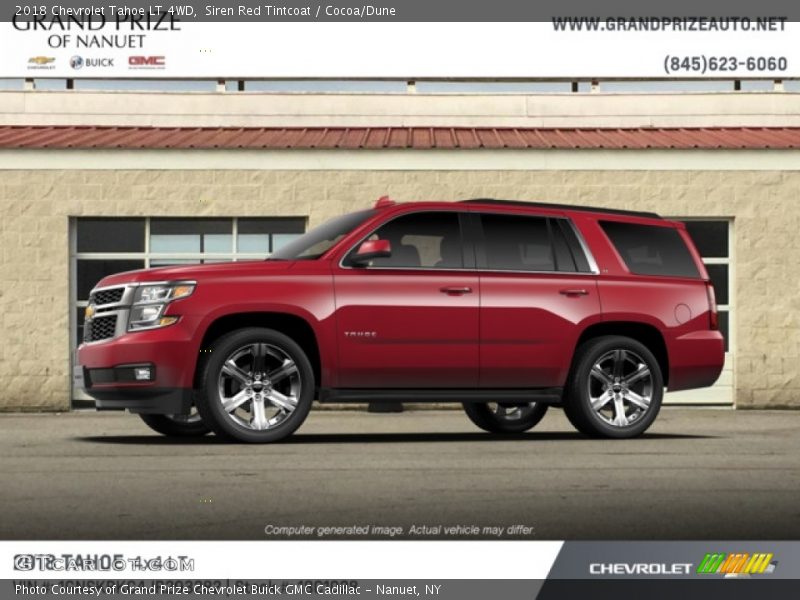 Siren Red Tintcoat / Cocoa/Dune 2018 Chevrolet Tahoe LT 4WD