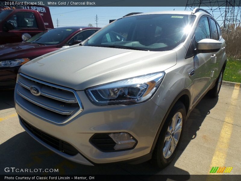 White Gold / Charcoal Black 2018 Ford Escape SEL