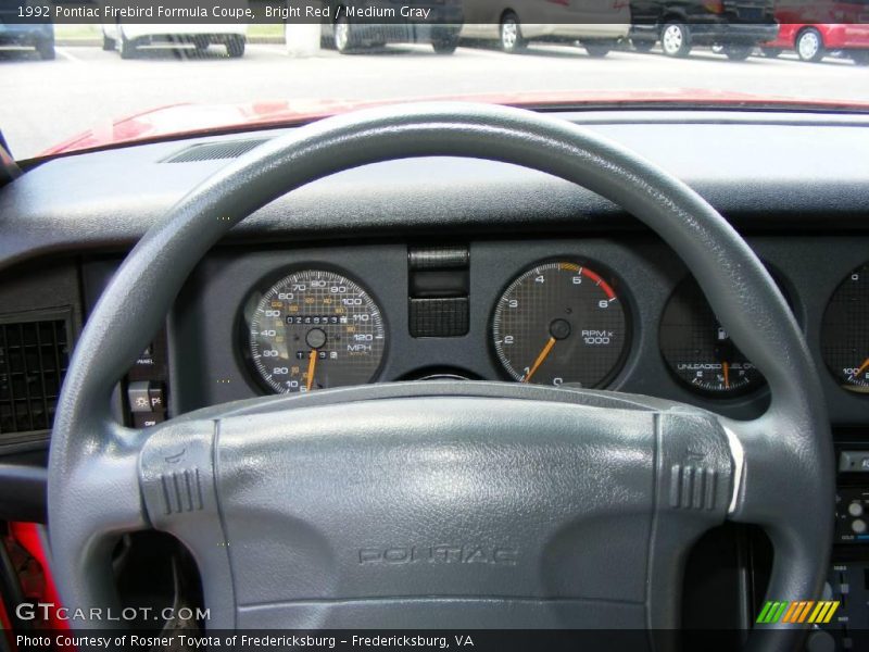 Bright Red / Medium Gray 1992 Pontiac Firebird Formula Coupe