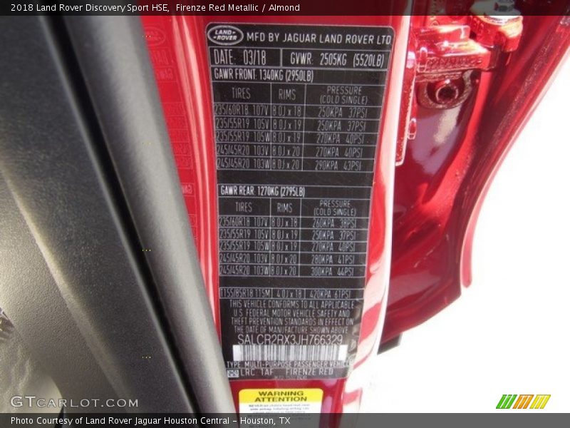 Firenze Red Metallic / Almond 2018 Land Rover Discovery Sport HSE