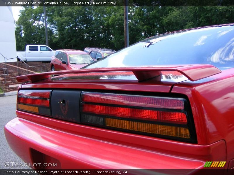 Bright Red / Medium Gray 1992 Pontiac Firebird Formula Coupe