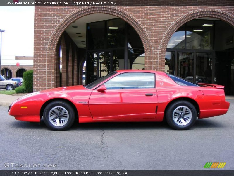 Bright Red / Medium Gray 1992 Pontiac Firebird Formula Coupe