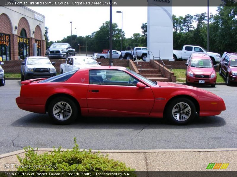 Bright Red / Medium Gray 1992 Pontiac Firebird Formula Coupe