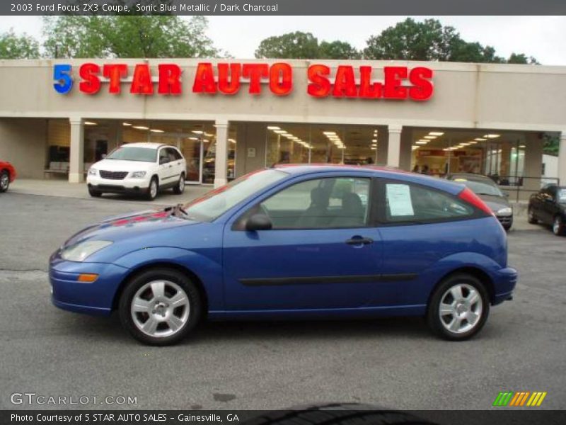 Sonic Blue Metallic / Dark Charcoal 2003 Ford Focus ZX3 Coupe