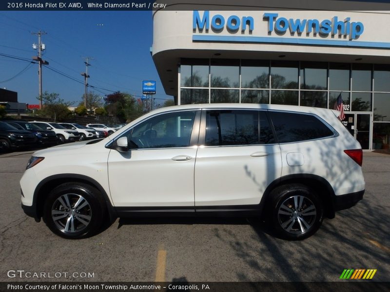 White Diamond Pearl / Gray 2016 Honda Pilot EX AWD
