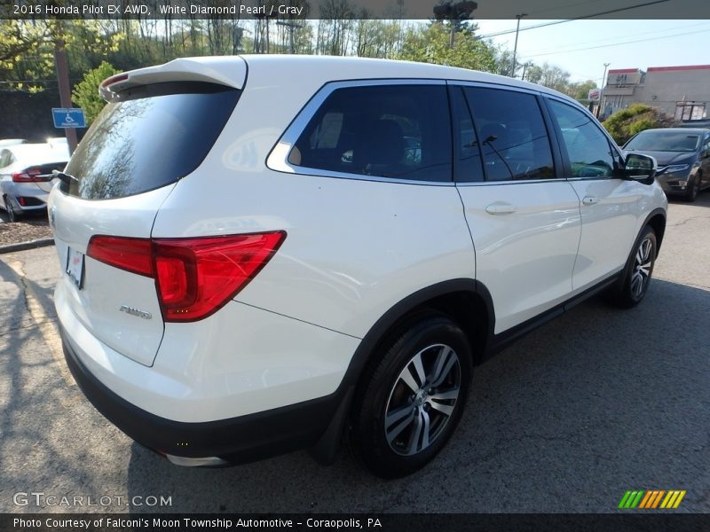 White Diamond Pearl / Gray 2016 Honda Pilot EX AWD