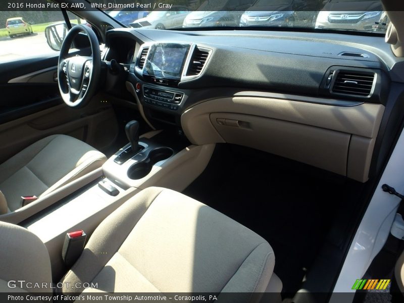 White Diamond Pearl / Gray 2016 Honda Pilot EX AWD