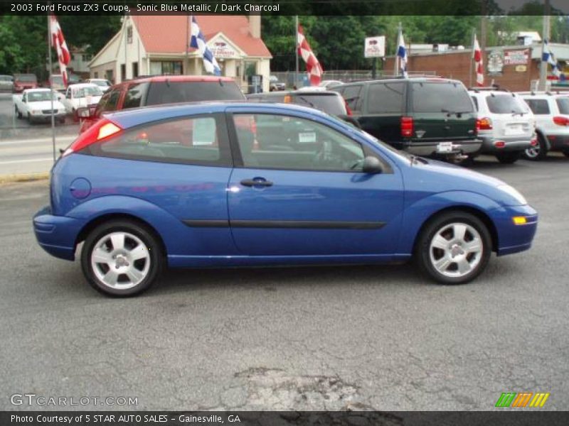 Sonic Blue Metallic / Dark Charcoal 2003 Ford Focus ZX3 Coupe
