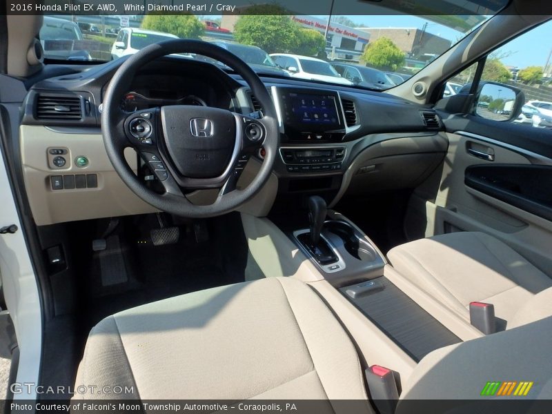 White Diamond Pearl / Gray 2016 Honda Pilot EX AWD