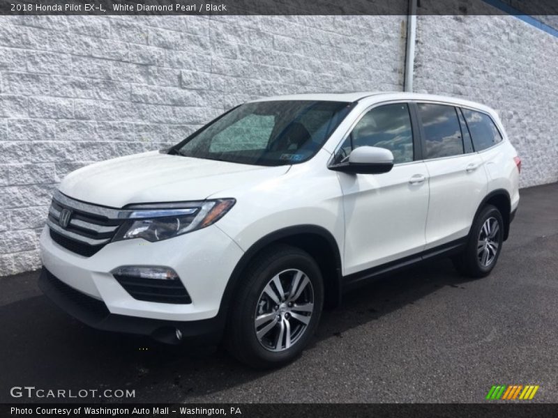 White Diamond Pearl / Black 2018 Honda Pilot EX-L