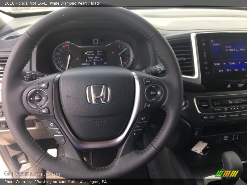 White Diamond Pearl / Black 2018 Honda Pilot EX-L