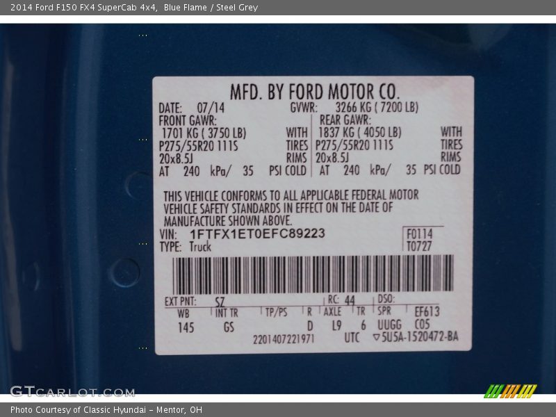 Blue Flame / Steel Grey 2014 Ford F150 FX4 SuperCab 4x4